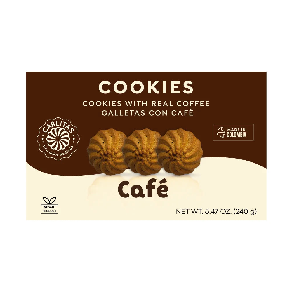 (3packs) Galletas Carlitas -Cafe flavored Cookies 8.47 oz