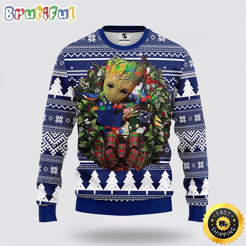 NHL Tampa Bay Lightning Ugly Sweater Groot Christmas Sweater